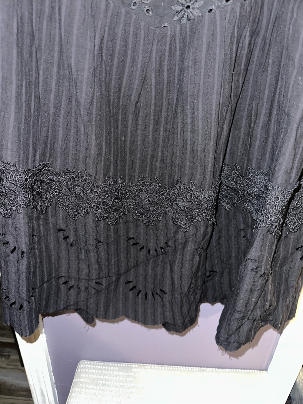 POL Black Eyelet Embroidered Boho Tunic - Picture 6 of 6